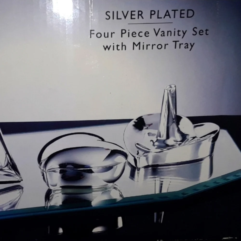 Silver Plated Four Piece Vanity Set